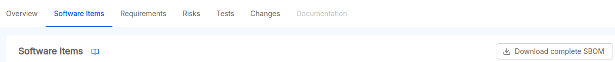 Download system version SBOM