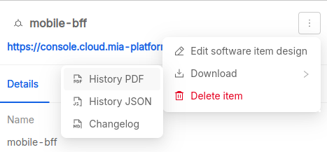 Download software item history
