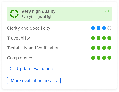 Very high quality evaluation