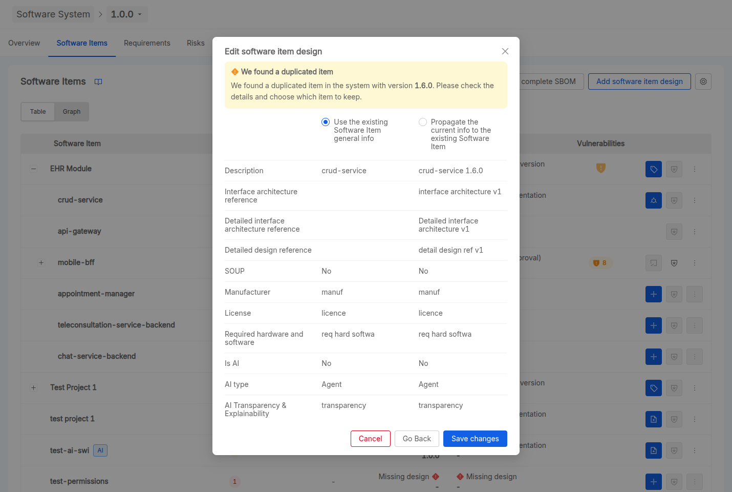 Version Conflict Modal